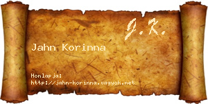 Jahn Korinna névjegykártya